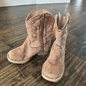 Tan Suede Roper Cowboy Boots